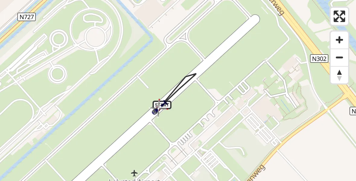 Vluchtroute Politiehelikopter Lelystad Airport - Lelystad Airport, 15 oktober 2026, 19:27