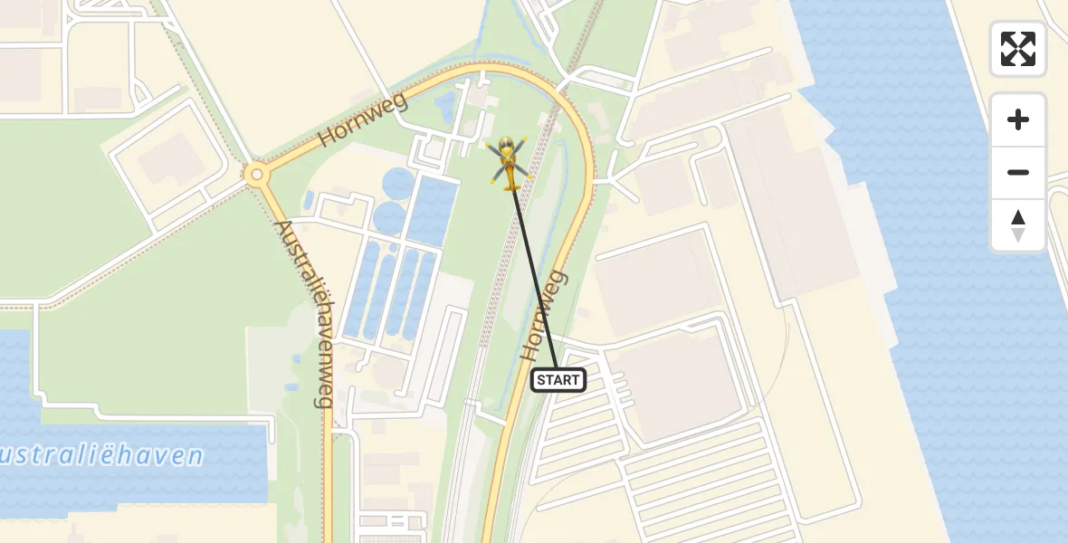 Vluchtroute Traumahelikopter Amsterdam Heliport - Amsterdam Heliport, 16 oktober 2026, 13:54