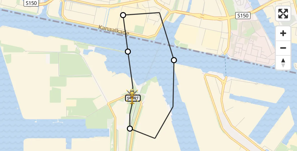 Vluchtroute Traumahelikopter Amsterdam Heliport - Amsterdam Heliport, 17 oktober 2026, 07:56