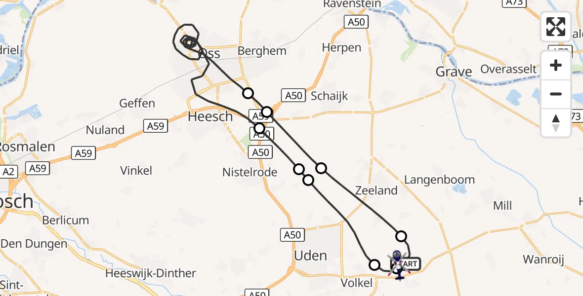 Vluchtroute Politiehelikopter Vliegbasis Volkel - Vliegbasis Volkel, 17 oktober 2026, 09:16