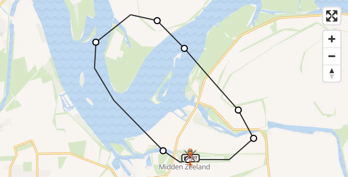 Vluchtroute Kustwachthelikopter Vliegveld Midden-Zeeland - Vliegveld Midden-Zeeland, 17 oktober 2026, 11:29