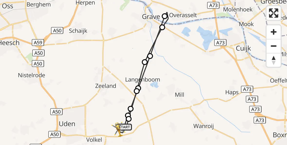 Vluchtroute Traumahelikopter Vliegbasis Volkel - Vliegbasis Volkel, 18 oktober 2026, 17:15