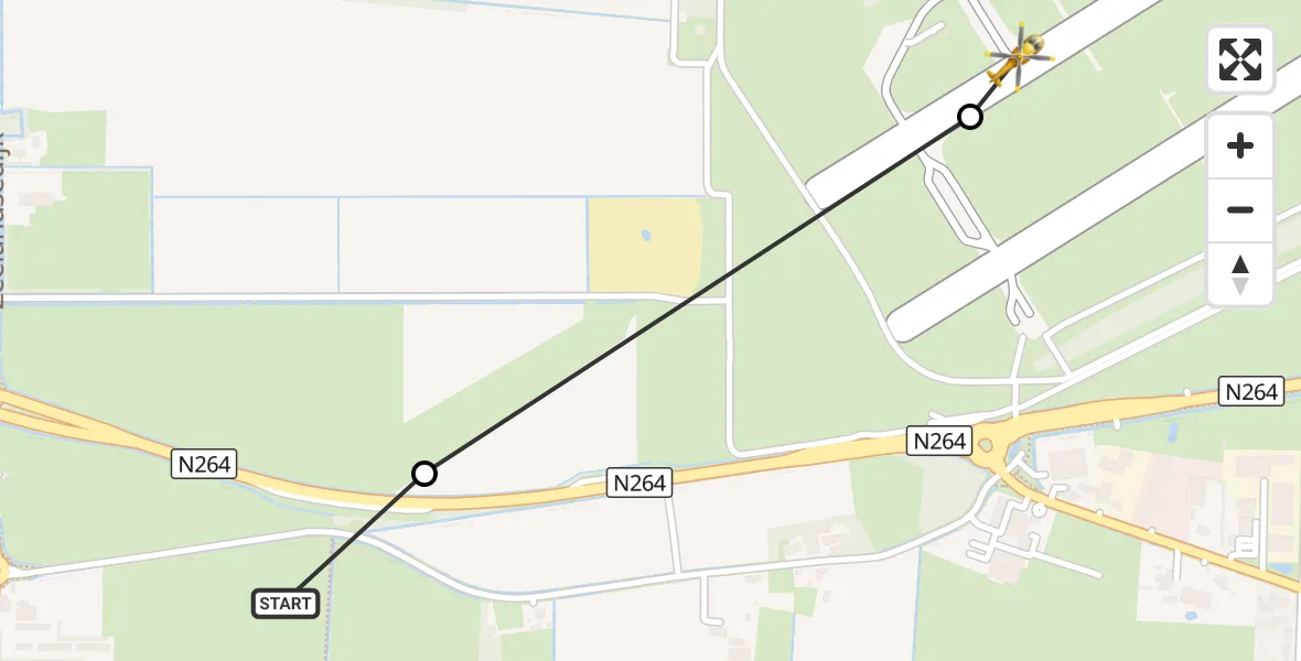 Vluchtroute Traumahelikopter Vliegbasis Volkel - Vliegbasis Volkel, 19 oktober 2026, 13:54