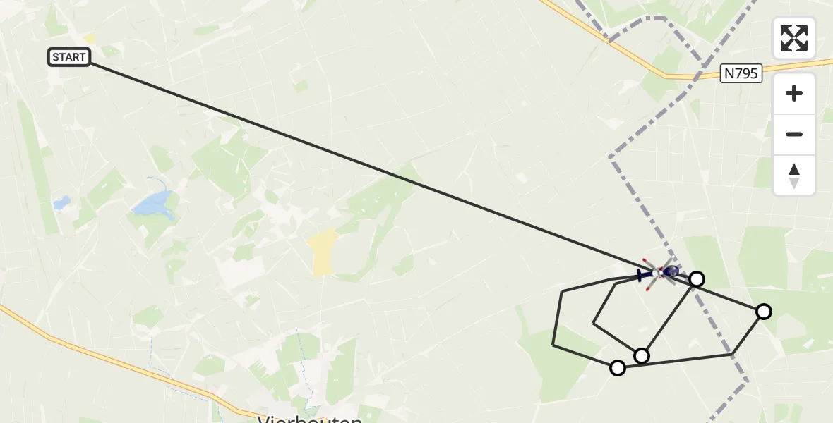 Vluchtroute Politiehelikopter Nunspeet - Vierhouten, 20 oktober 2026, 10:12