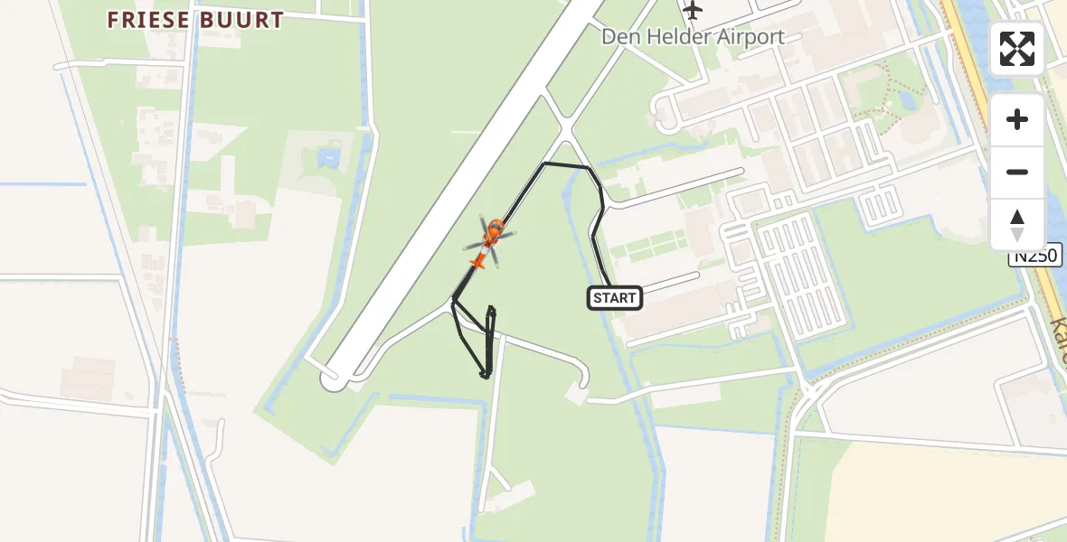 Vluchtroute Kustwachthelikopter Militair vliegveld De Kooy / Den Helder Airport - Militair vliegveld De Kooy / Den Helder Airport, 20 oktober 2026, 13:30