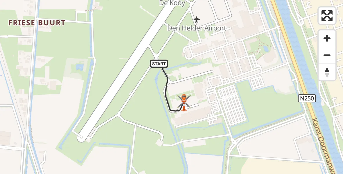Vluchtroute Kustwachthelikopter Militair vliegveld De Kooy / Den Helder Airport - Militair vliegveld De Kooy / Den Helder Airport, 20 oktober 2026, 13:58