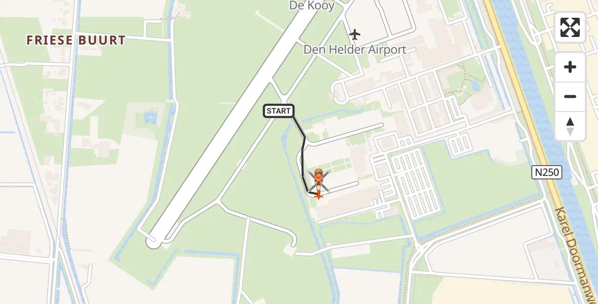 Vluchtroute Kustwachthelikopter Militair vliegveld De Kooy / Den Helder Airport - Militair vliegveld De Kooy / Den Helder Airport, 20 oktober 2026, 19:19