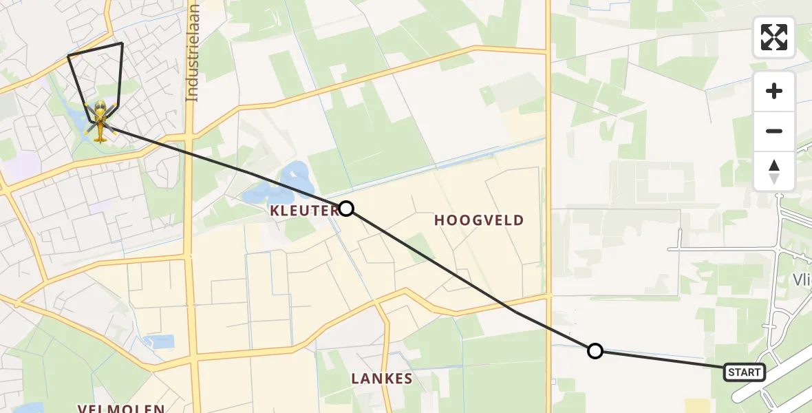 Vluchtroute Traumahelikopter Vliegbasis Volkel - Uden, 21 oktober 2026, 07:18