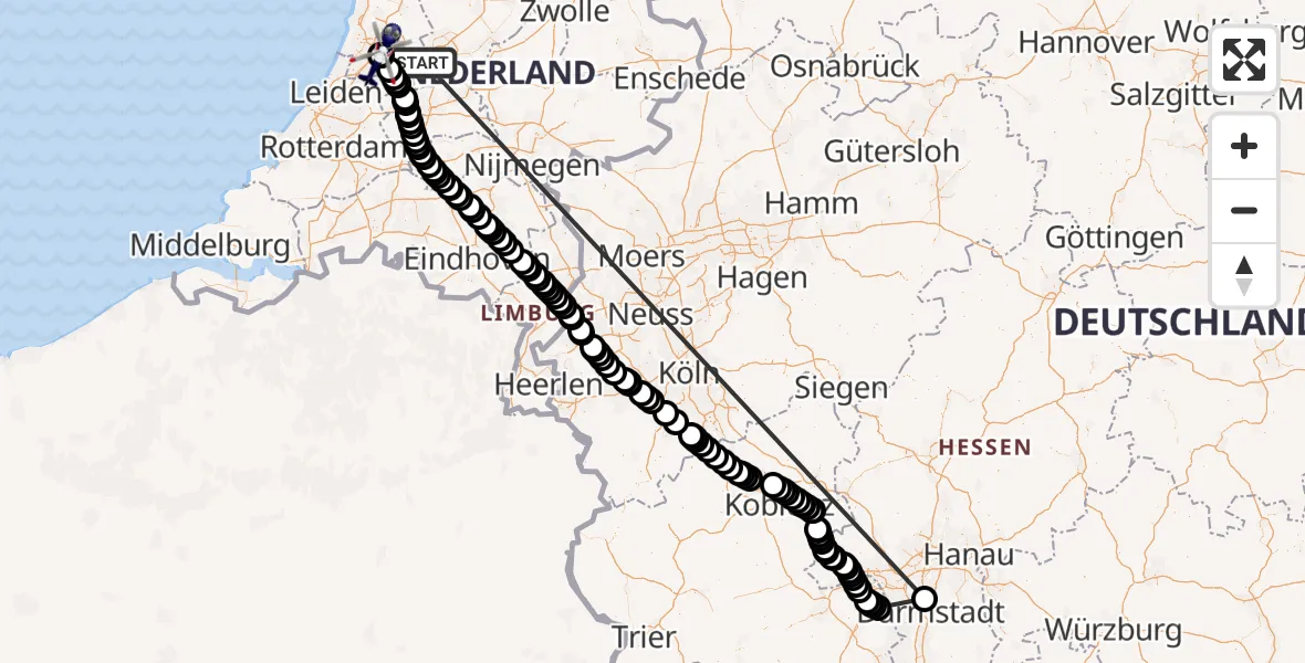 Vluchtroute Politiehelikopter Weesp - Amsterdam Vliegveld Schiphol, 22 oktober 2026, 16:14