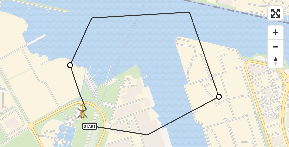 Vluchtroute Traumahelikopter Amsterdam Heliport - Amsterdam Heliport, 23 oktober 2026, 12:33