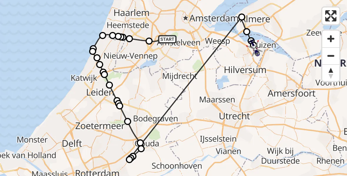 Vluchtroute Politiehelikopter Amsterdam Vliegveld Schiphol - Nieuwerkerk aan den IJssel, 24 oktober 2026, 14:26