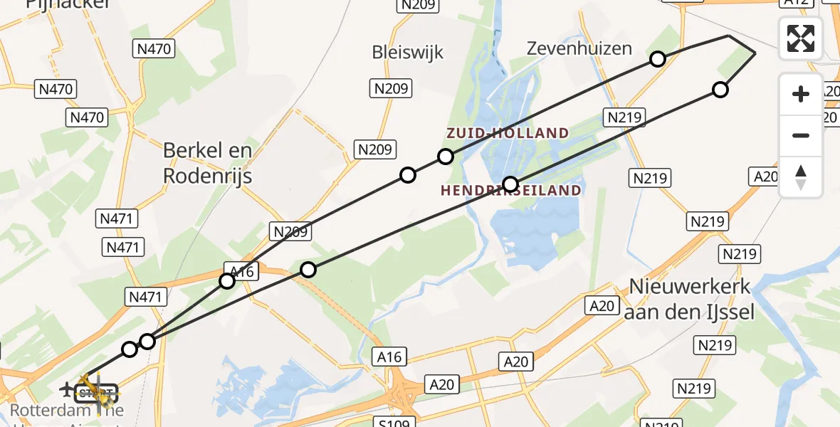Vluchtroute Traumahelikopter Rotterdam The Hague Airport - Rotterdam The Hague Airport, 26 oktober 2026, 09:12