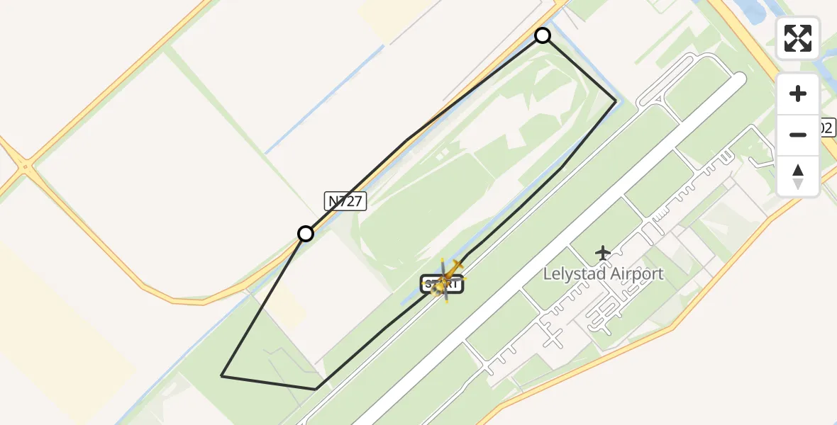 Vluchtroute Traumahelikopter Lelystad Airport - Lelystad Airport, 26 oktober 2026, 12:58