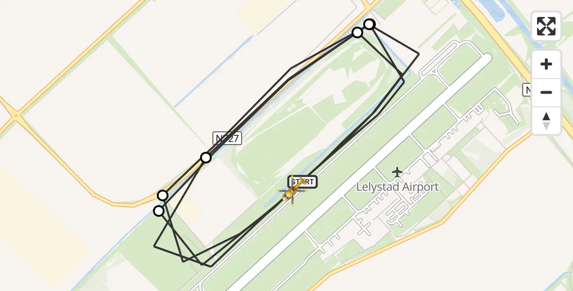 Vluchtroute Traumahelikopter Lelystad Airport - Lelystad Airport, 26 oktober 2026, 13:03