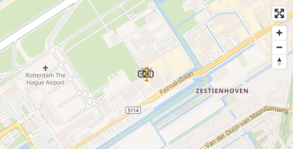 Vluchtroute Traumahelikopter Rotterdam The Hague Airport - Rotterdam, 27 oktober 2026, 06:21