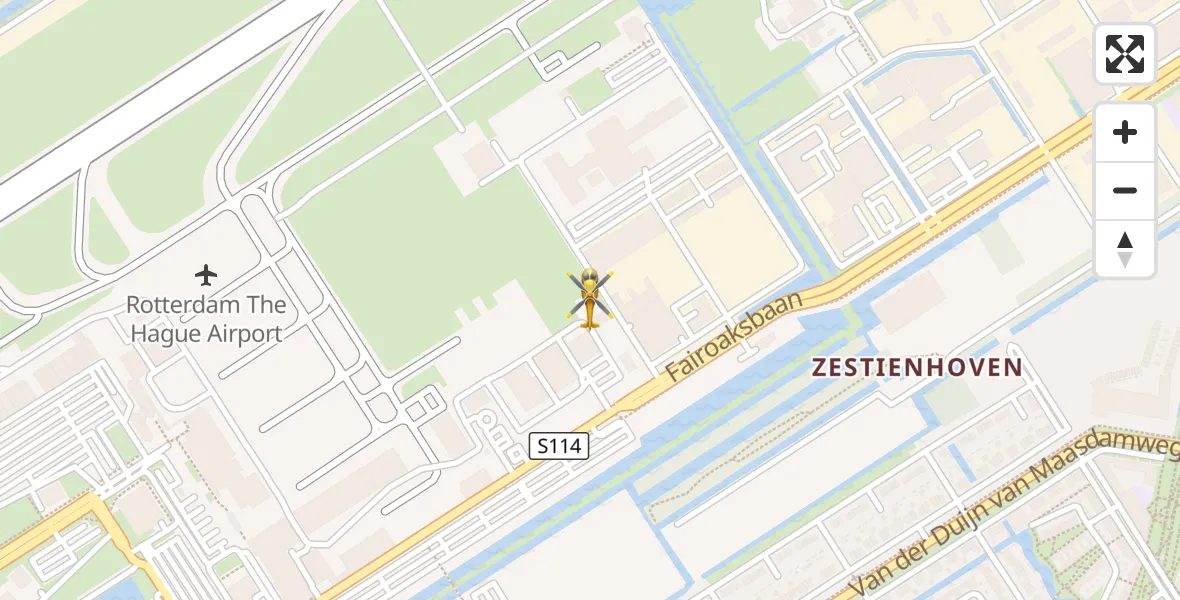 Vluchtroute Traumahelikopter Rotterdam The Hague Airport - Rotterdam The Hague Airport, 27 oktober 2026, 08:34
