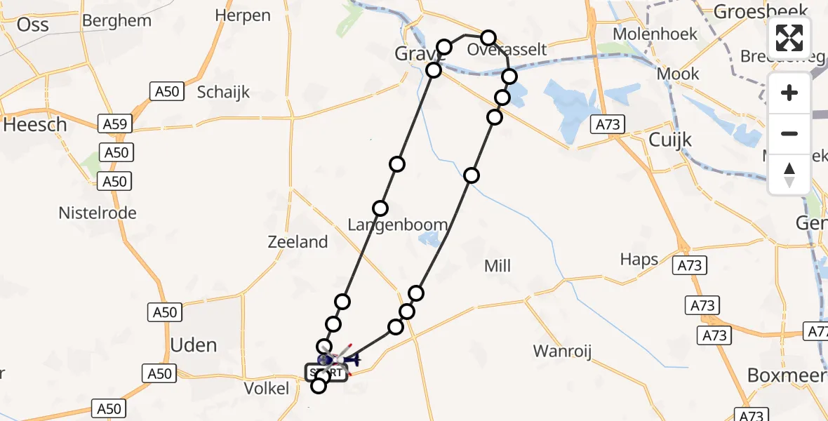 Vluchtroute Politiehelikopter Vliegbasis Volkel - Vliegbasis Volkel, 27 oktober 2026, 17:47
