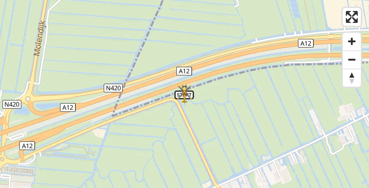 Vluchtroute Traumahelikopter Waarder - Waarder, 27 oktober 2026, 19:32