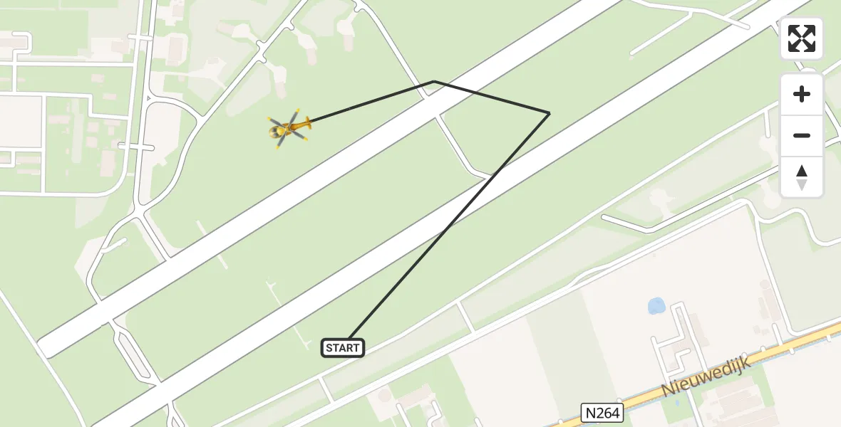 Vluchtroute Traumahelikopter Vliegbasis Volkel - Vliegbasis Volkel, 27 oktober 2026, 19:49