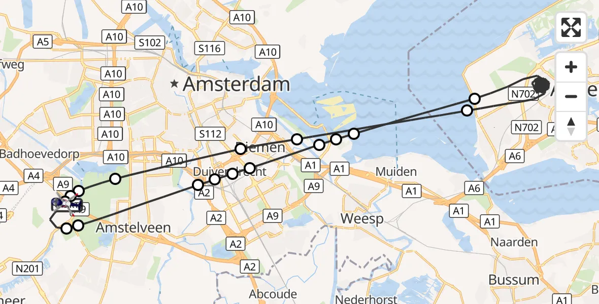 Vluchtroute Politiehelikopter Amsterdam Vliegveld Schiphol - Amsterdam Vliegveld Schiphol, 28 oktober 2026, 03:10