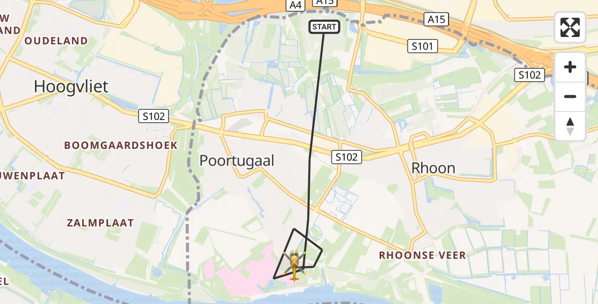 Vluchtroute Traumahelikopter Poortugaal - Poortugaal, 28 oktober 2026, 12:16