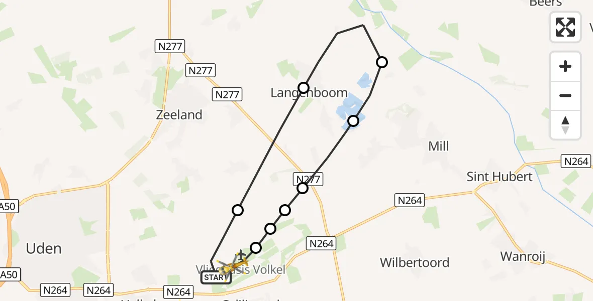 Vluchtroute Traumahelikopter Vliegbasis Volkel - Vliegbasis Volkel, 28 oktober 2026, 15:16
