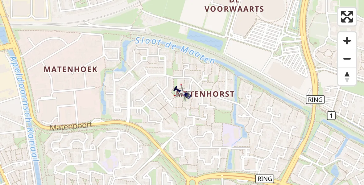 Vluchtroute Politiehelikopter Apeldoorn - Apeldoorn, 28 oktober 2026, 16:07