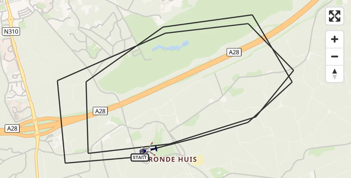 Vluchtroute Politiehelikopter Nunspeet - Nunspeet, 28 oktober 2026, 18:29
