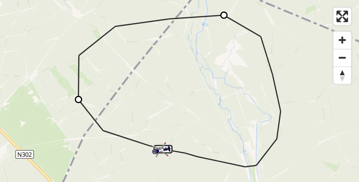 Vluchtroute Politiehelikopter Ermelo - Ermelo, 28 oktober 2026, 18:30