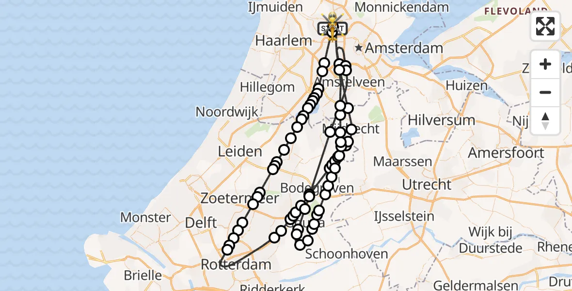 Vluchtroute Traumahelikopter Amsterdam Heliport - Amsterdam Heliport, 29 oktober 2026, 10:33