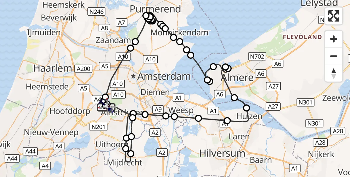 Vluchtroute Politiehelikopter Amsterdam Vliegveld Schiphol - Amsterdam Vliegveld Schiphol, 29 oktober 2026, 11:34