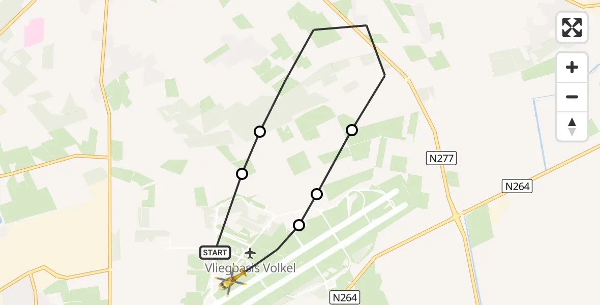 Vluchtroute Traumahelikopter Vliegbasis Volkel - Vliegbasis Volkel, 29 oktober 2026, 14:48
