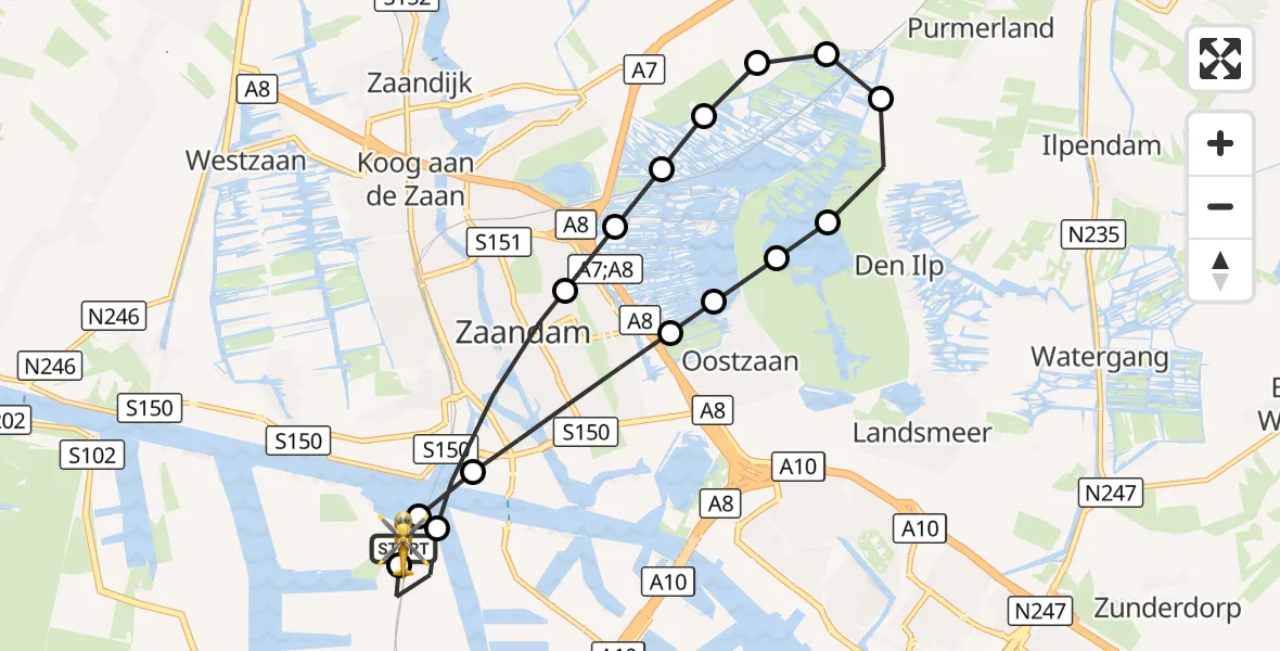 Vluchtroute Traumahelikopter Amsterdam Heliport - Amsterdam Heliport, 29 oktober 2026, 15:32